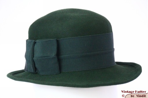 © VintageHatter.com | d-6009-55-5 Dameshoed Marianne Willer groen vilt 55 (S) Dameshoed Marianne Willer groen vilt 55 (S)