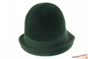 © VintageHatter.com | d-6009-56-9 Ladies hat Zapf Hut Austria green velour 56 Ladies hat Zapf Hut Austria green velour 56