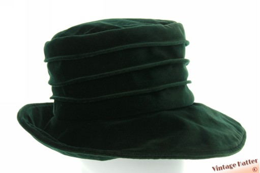 Flexible ladies hat Bermona Trend dark green velvet 57,5