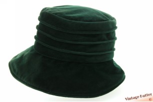 Flexible ladies hat Bermona Trend dark green velvet 57,5