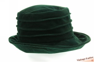 Flexible ladies hat Bermona Trend dark green velvet 57,5