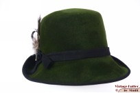 Ladies hat Inselmann green velour with feathers 54 (XS) Ladies hat Inselmann green velour with feathers 54 (XS)