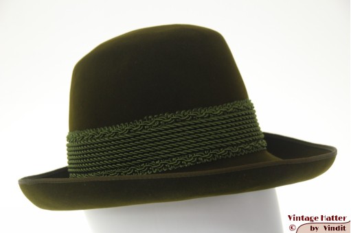 Tiroler dameshoed Hückel donker groen geborsteld vilt 56
