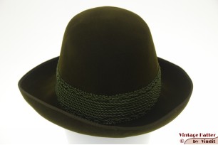 Tiroler dameshoed Hückel donker groen geborsteld vilt 56