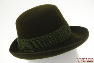 Tiroler dameshoed Hückel donker groen geborsteld vilt 56