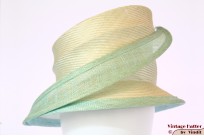 Dameshoed Whiteley geel groen sinamay sisal 57 [nieuw]