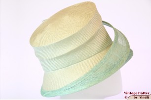 Dameshoed Whiteley geel groen sinamay sisal 57 [nieuw]