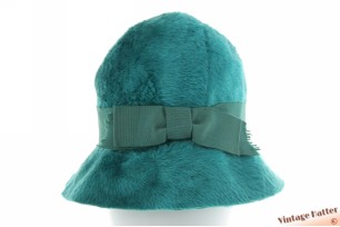 © VintageHatter.com | d-6033-55-2 Dameshoed turkoise zacht haarvilt 55 (S) Dameshoed turkoise zacht haarvilt 55 (S)