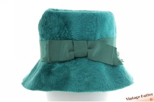 © VintageHatter.com | d-6033-55-2 Dameshoed turkoise zacht haarvilt 55 (S) Dameshoed turkoise zacht haarvilt 55 (S)