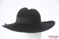 Wijde dameshoed LadyLike donker grijs vilt 55 (S)