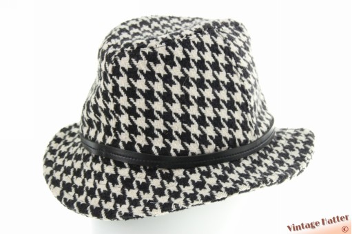 Flexibele dames trilby zwart wit pied-de-poule 56