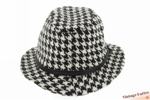Flexibele dames trilby zwart wit pied-de-poule 56
