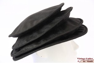 Ladies Pagode-hat The Madhatter blackish grey faux leather 54-57 [New]