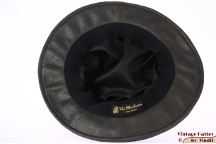 Ladies Pagode-hat The Madhatter blackish grey faux leather 54-57 [New]