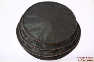 Ladies Pagode-hat The Madhatter blackish grey - caramel faux leather 54-57 [New]