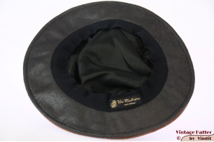 Ladies Pagode-hat The Madhatter blackish grey - caramel faux leather 54-57 [New]