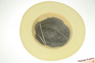 Ladies summer fedora light yellow and bluish grey 56-58 [new]
