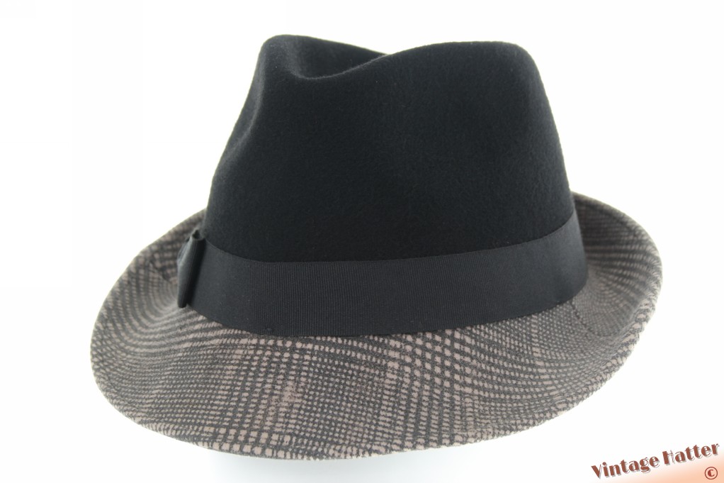 Dames trilby recent model zwart en rozig grijs 57
