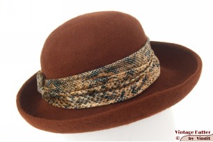 © VintageHatter.com | d-8004-55-2 Ladies hat brown soft fur felt 55 (S) Ladies hat brown soft fur felt 55 (S)