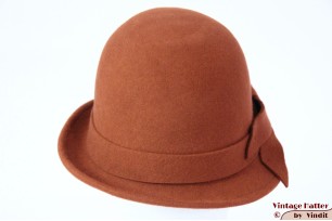 Dameshoed dophoed cloche Hawkins zacht bruin vilt 54-58 [nieuw]