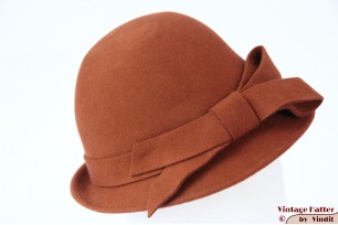 Dameshoed dophoed cloche Hawkins zacht bruin vilt 54-58 [nieuw]
