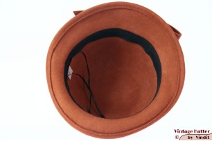 Dameshoed dophoed cloche Hawkins zacht bruin vilt 54-58 [nieuw]