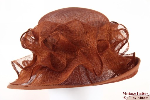 Ladies hat Complit by Marisa orange brown sinamay 57-59 [new]