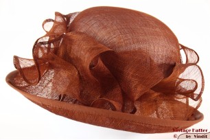 Ladies hat Complit by Marisa orange brown sinamay 57-59 [new]