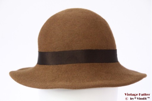 Ladies hat soft brown felt 55 (S)