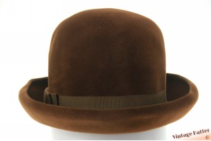 © VintageHatter.com | d-8008-56-5 Dameshoed Linden bruin velour 56 Dameshoed Linden bruin velour 56