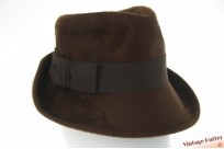 Ladies hat brown soft fur felt 56 Ladies hat brown soft fur felt 56
