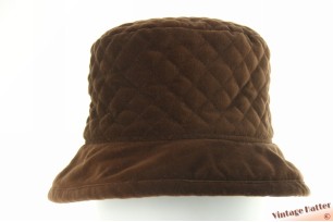 © VintageHatter.com | d-8011-57-2 Ladies winter buckethat brown velvet 57 Ladies winter buckethat brown velvet 57
