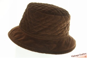© VintageHatter.com | d-8011-57-2 Ladies winter buckethat brown velvet 57 Ladies winter buckethat brown velvet 57