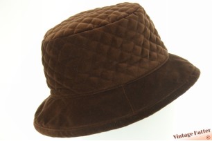 © VintageHatter.com | d-8011-57-2 Ladies winter buckethat brown velvet 57 Ladies winter buckethat brown velvet 57