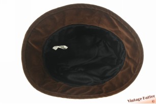 © VintageHatter.com | d-8011-57-2 Ladies winter buckethat brown velvet 57 Ladies winter buckethat brown velvet 57