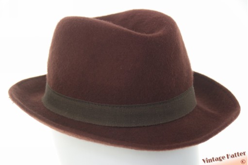 Dames gleufhoed kastanjebruin wolvilt 56