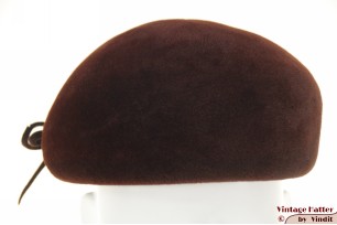 Ladies cocktail hat dark brown velours 53 (XXS)