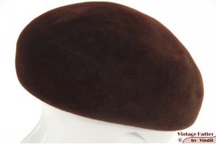 Ladies cocktail hat dark brown velours 53 (XXS)