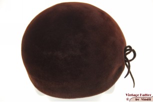 Ladies cocktail hat dark brown velours 53 (XXS)