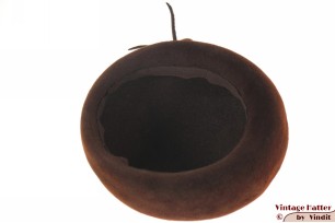 Ladies cocktail hat dark brown velours 53 (XXS)