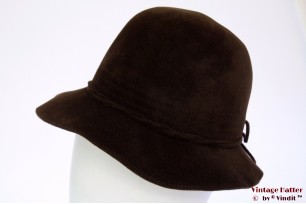 Dameshoed donker bruin velour 56