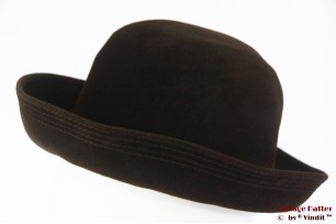 © VintageHatter.com | d-8017-56-14 Ladies hat dark brown velour 56 Ladies hat dark brown velour 56
