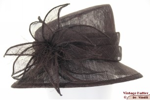 Dameshoed Bronté donker bruin sinamay sisal 56,5 [nieuw]