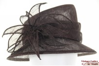 Dameshoed Bronté donker bruin sinamay sisal 56,5 [nieuw]