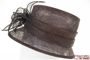 Dameshoed Bronté donker bruin sinamay sisal 56,5 [nieuw]