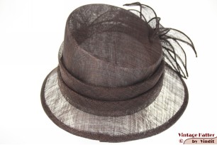 Dameshoed Bronté donker bruin sinamay sisal 56,5 [nieuw]