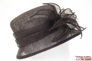 Dameshoed Bronté donker bruin sinamay sisal 56,5 [nieuw]