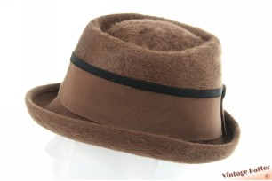 Asymmetric ladies hat Alpina brown soft fur felt 53,5 (XXS)