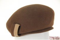 Ladies cap-type cocktail hat brown felt 57