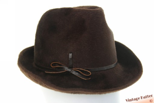 Dames gleufhoed Noblesse donkerbruin zacht haarvilt 55,5 (S) Dames gleufhoed Noblesse donkerbruin zacht haarvilt 55,5 (S)